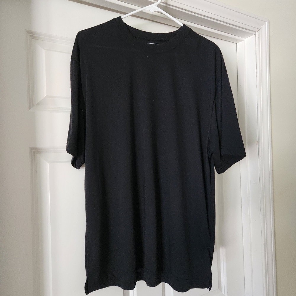 Mens Large Haggar Black Short Sleeve Shirt